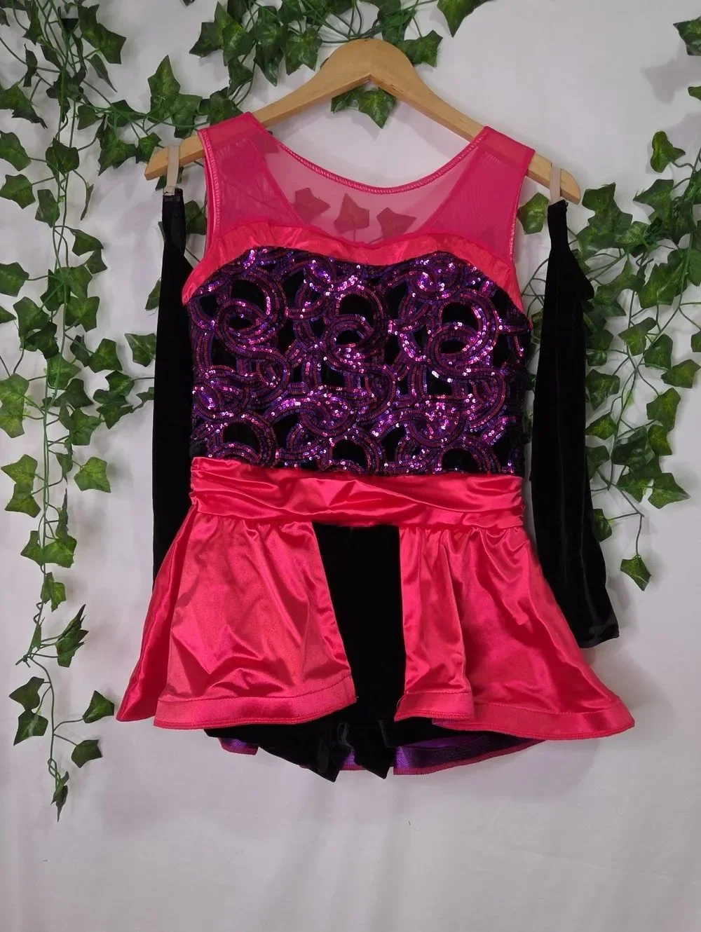 Weissman. Hot Pink and Purple Sequin Dance Costume. Size XLC. Like New